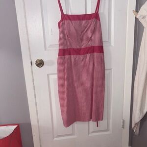Pink & White Checkered Ann Taylor Loft Women's Dress